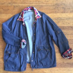 Denim and plaid jacket